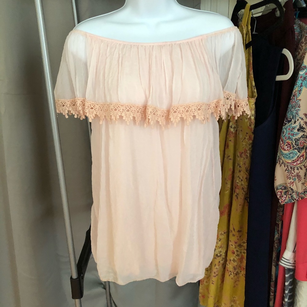 Blush Pink Off the Shoulder Top